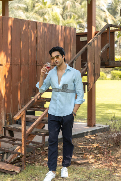 BLUE MIST LINEN SHIRT
