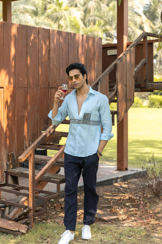 BLUE MIST LINEN SHIRT