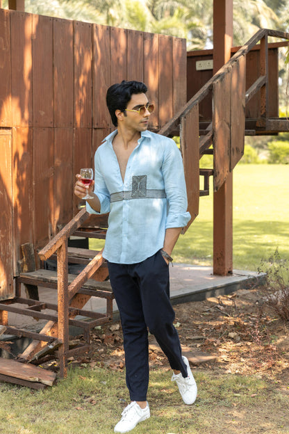 BLUE MIST LINEN SHIRT