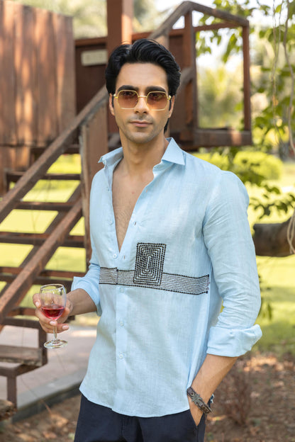 BLUE MIST LINEN SHIRT