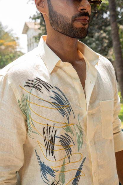 CREAMSTONE LINEN SHIRT