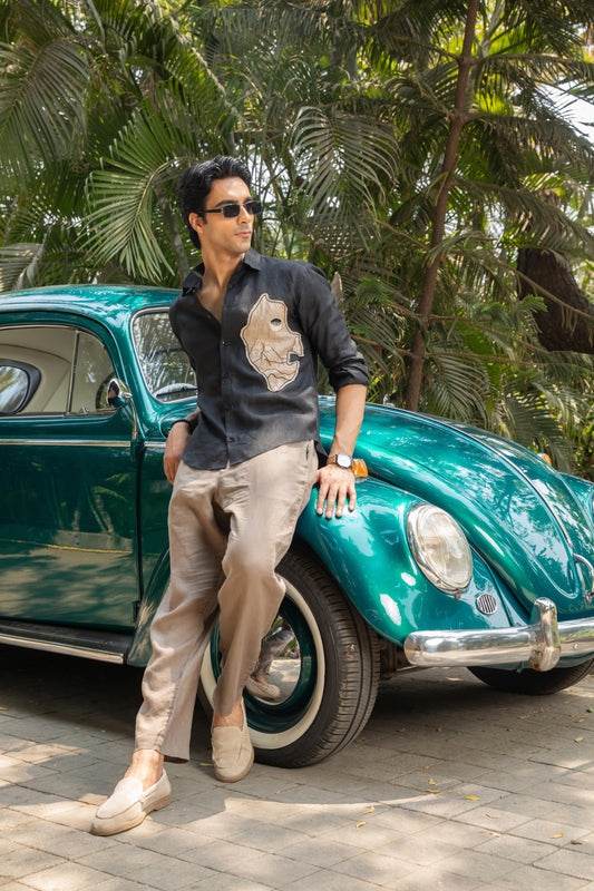 CHARCOAL EDGE LINEN SHIRT