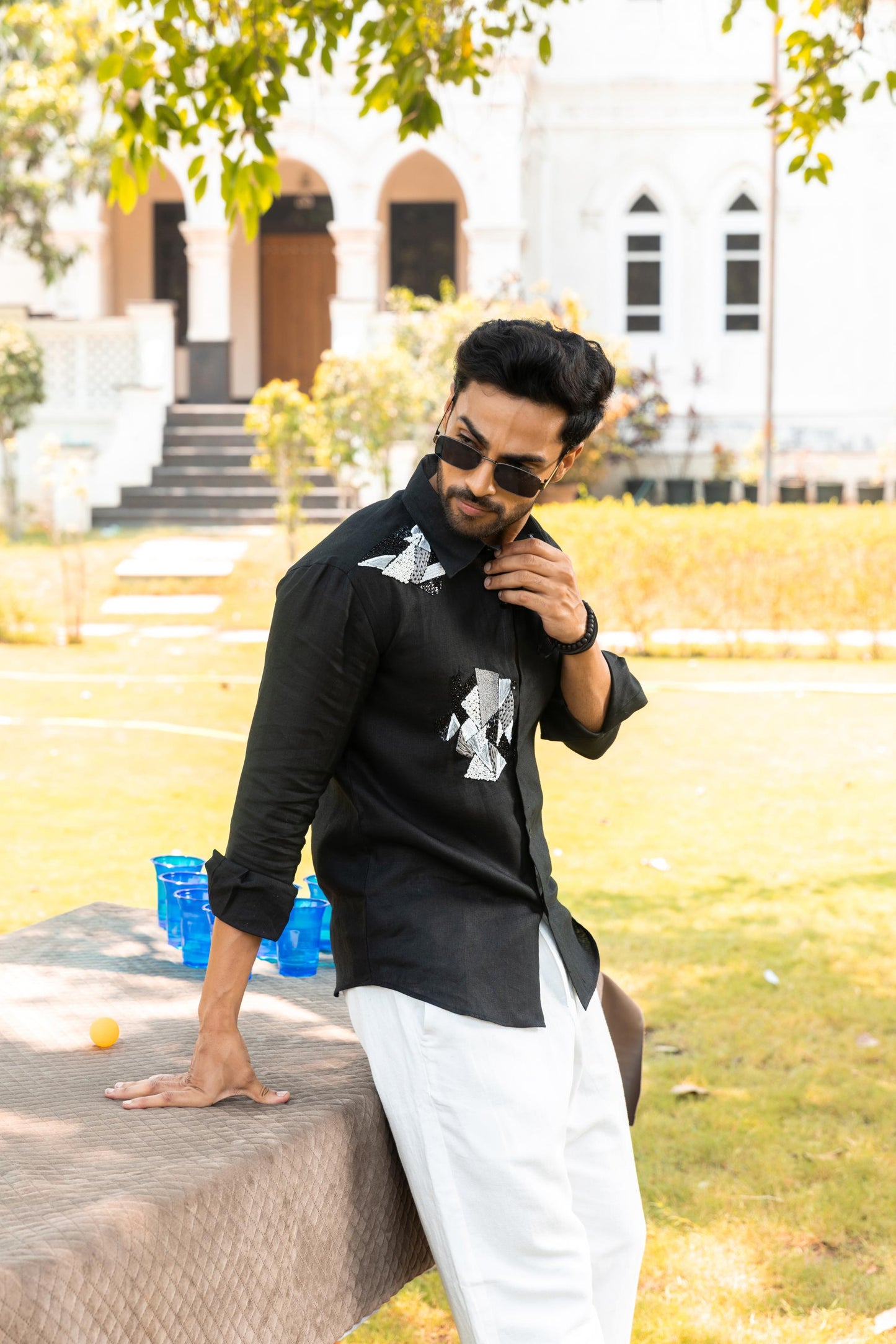 MIDNIGHT BLACK LINEN SHIRT