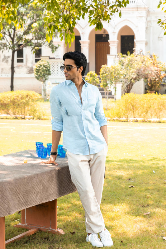 SKY DRIFT LINEN SHIRT