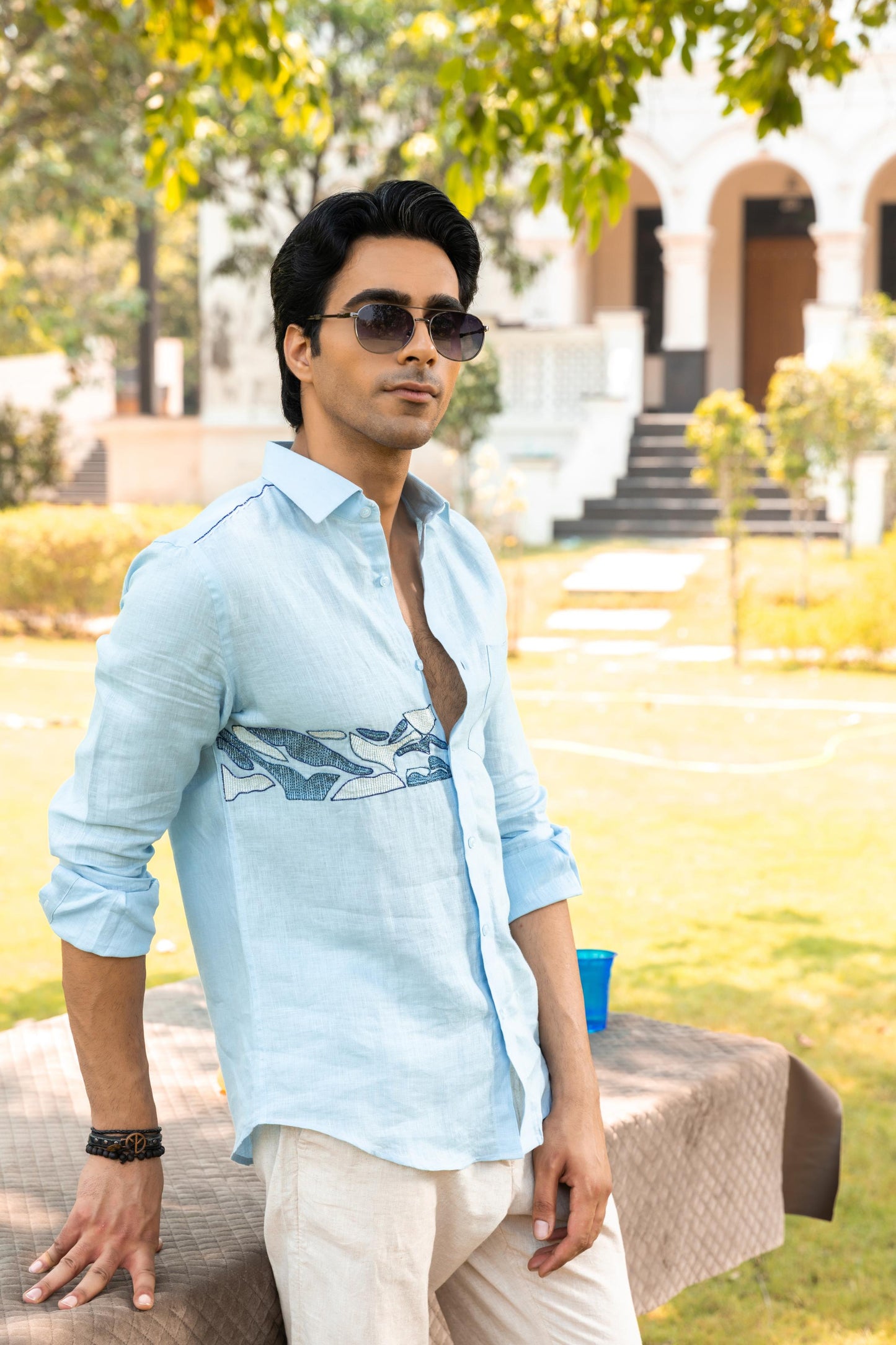 SKY DRIFT LINEN SHIRT