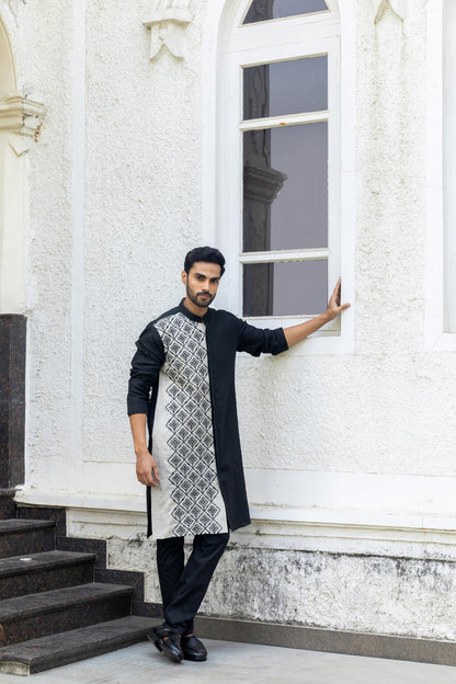 EBONY & IVORY LINEN KURTA