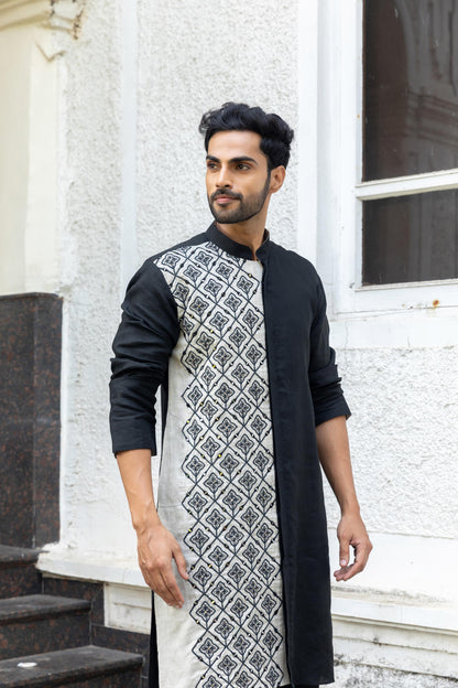 EBONY & IVORY LINEN KURTA