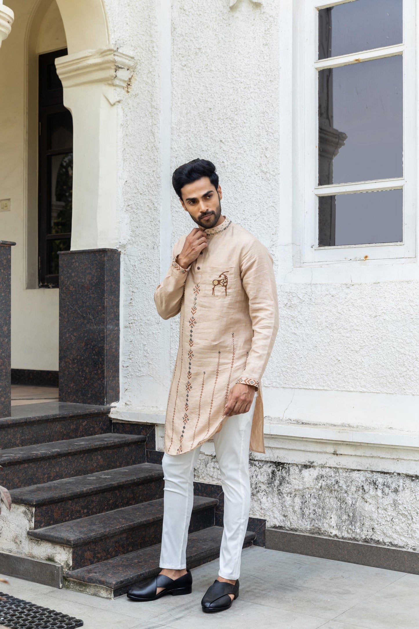 CINNAMON LINEN KURTA
