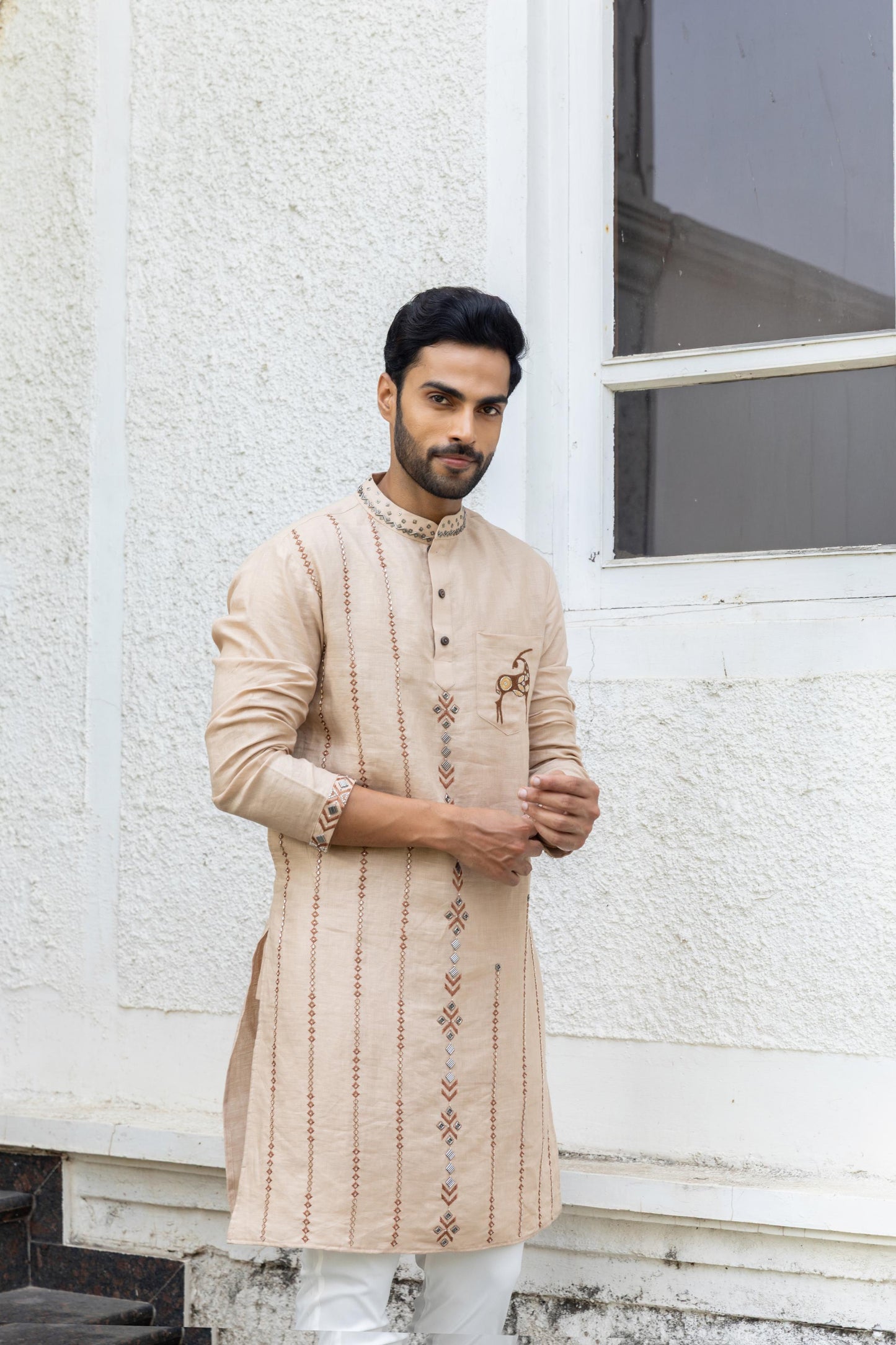 CINNAMON LINEN KURTA