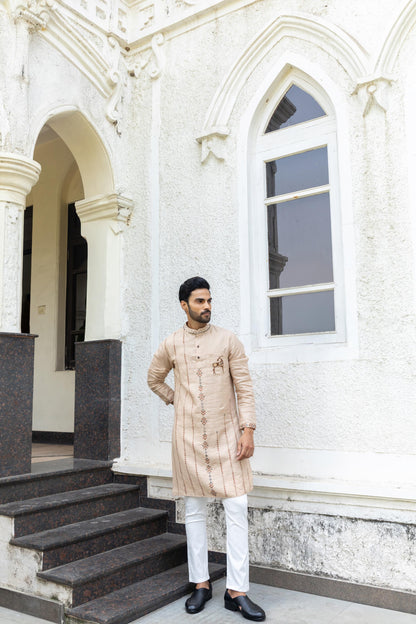 CINNAMON LINEN KURTA
