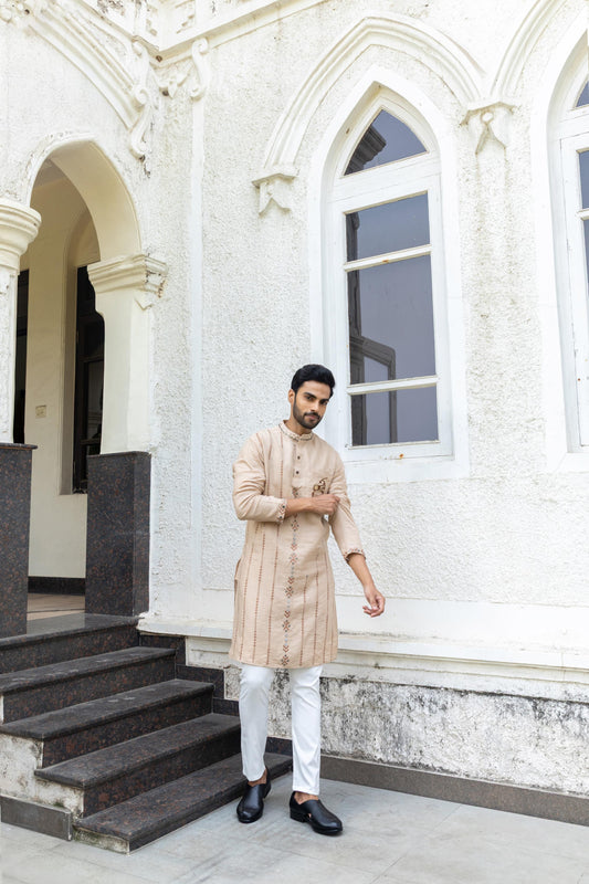 CINNAMON LINEN KURTA