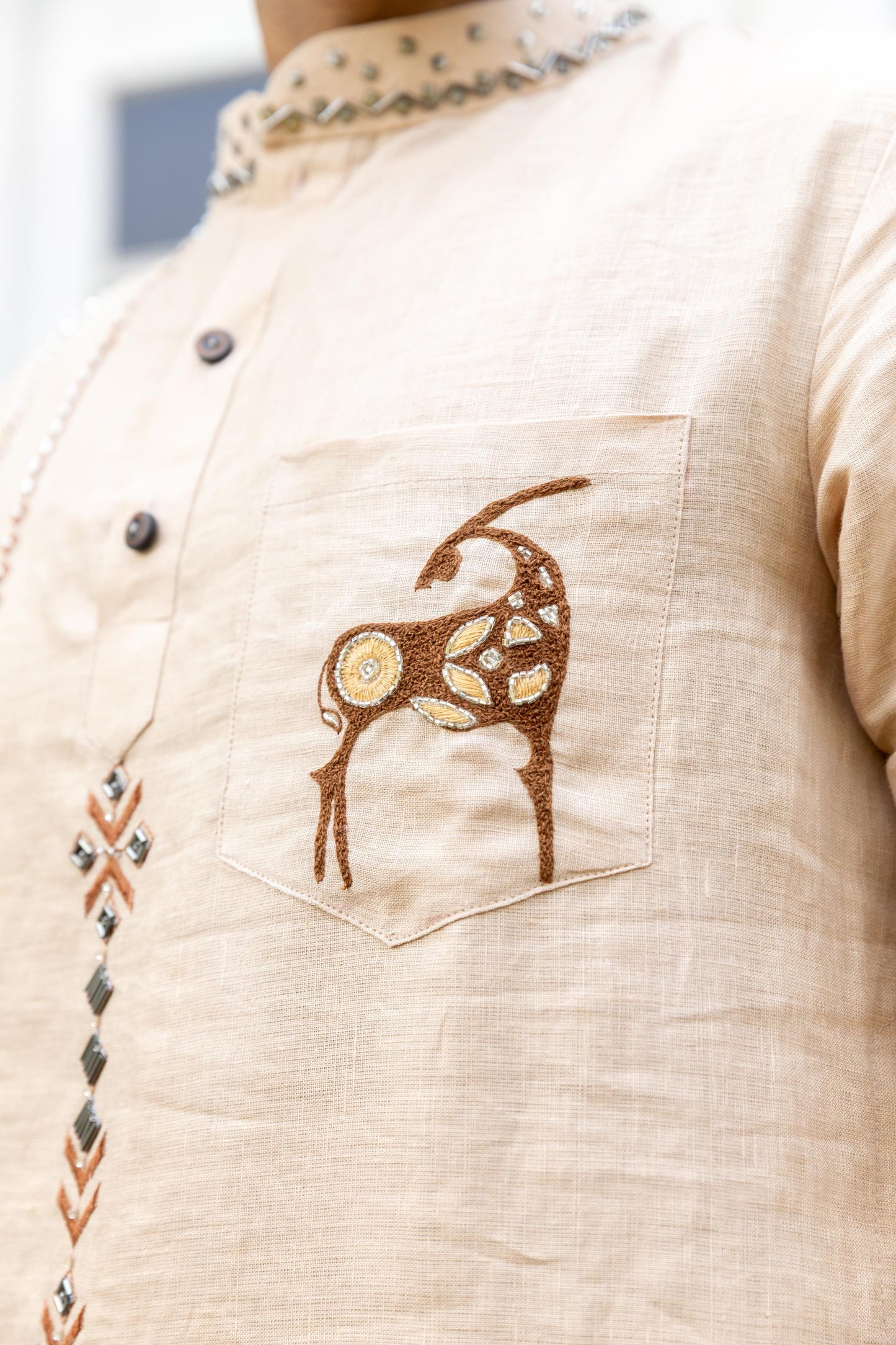 CINNAMON LINEN KURTA