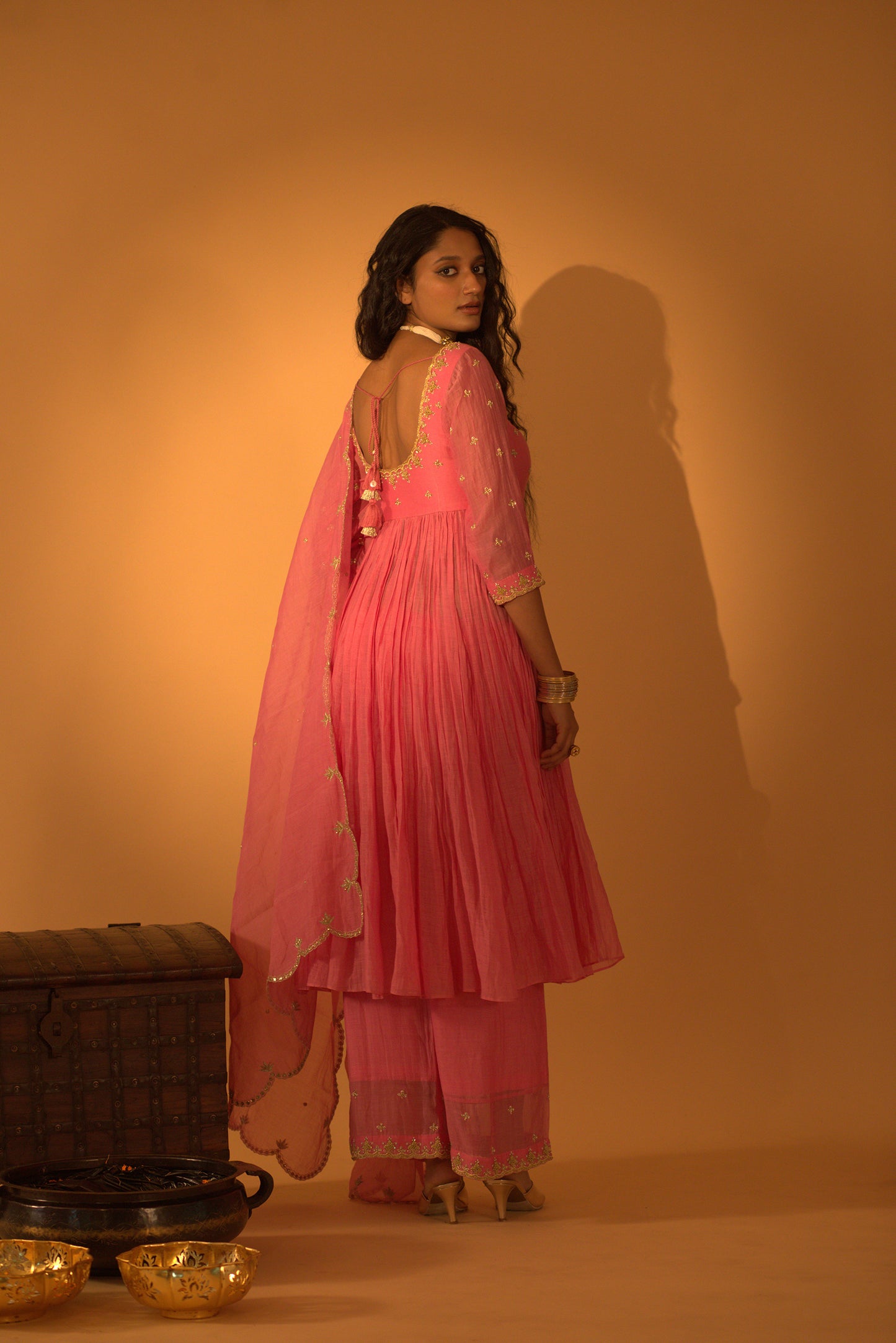 ROSE PINK ANARKALI SET