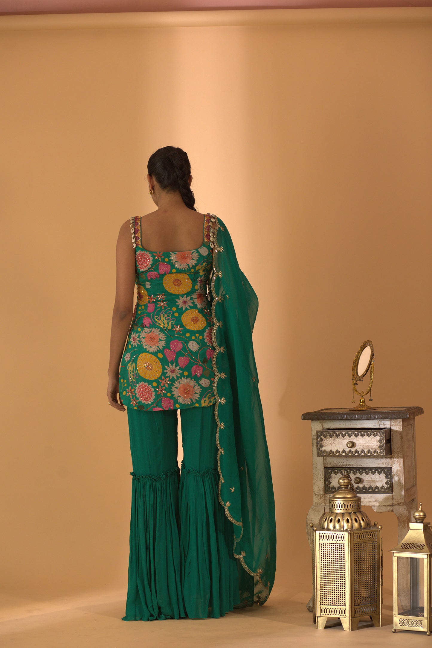 RAMA GREEN SHARARA SET