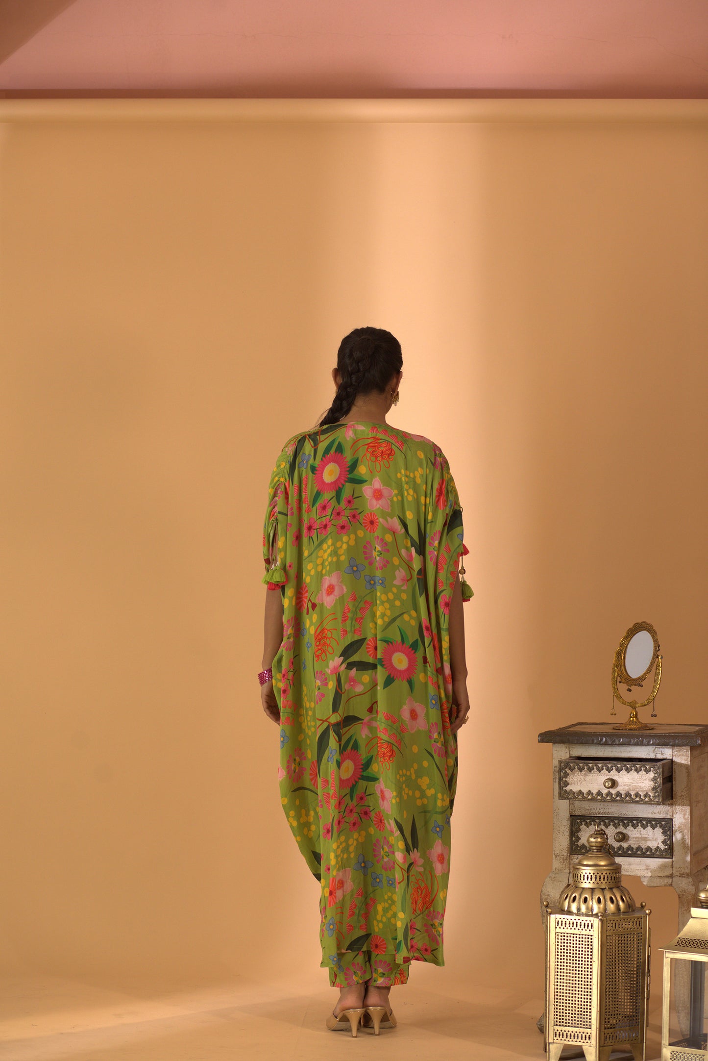 LIME GREEN KAFTAN SET