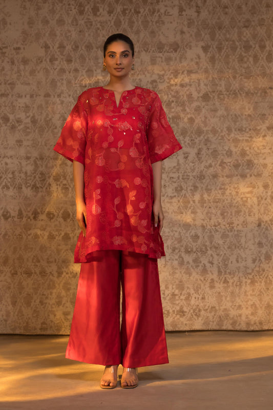 TARAL PURE ORGANZA RELAXED KURTA SET