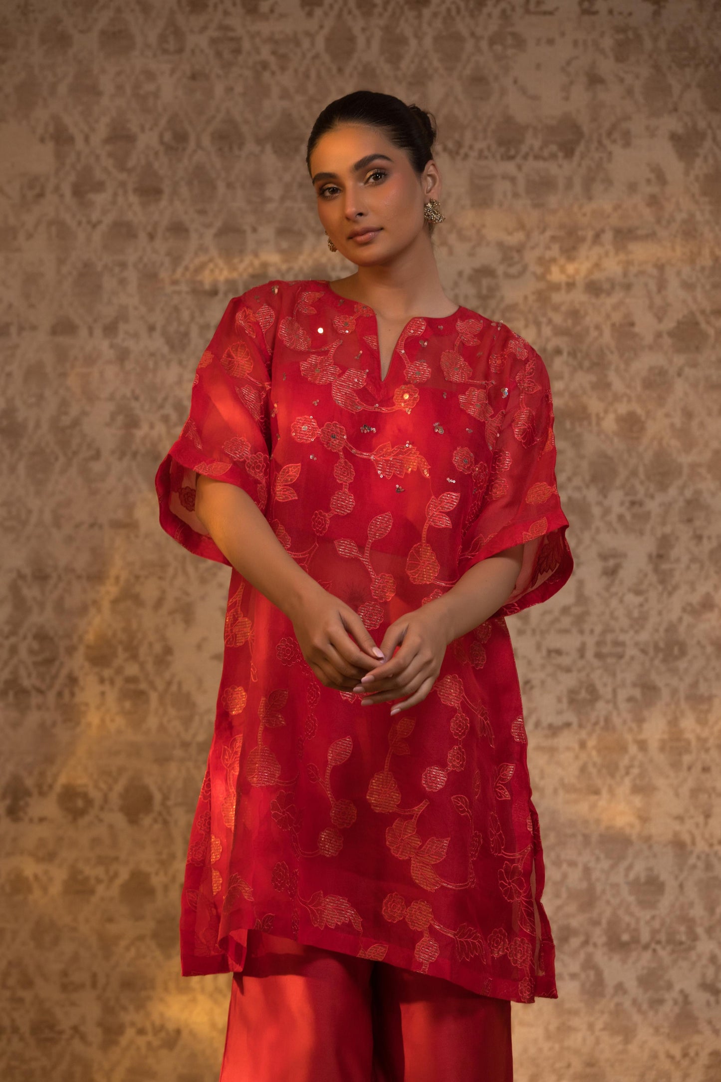 TARAL PURE ORGANZA RELAXED KURTA SET