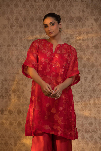 TARAL PURE ORGANZA RELAXED KURTA SET