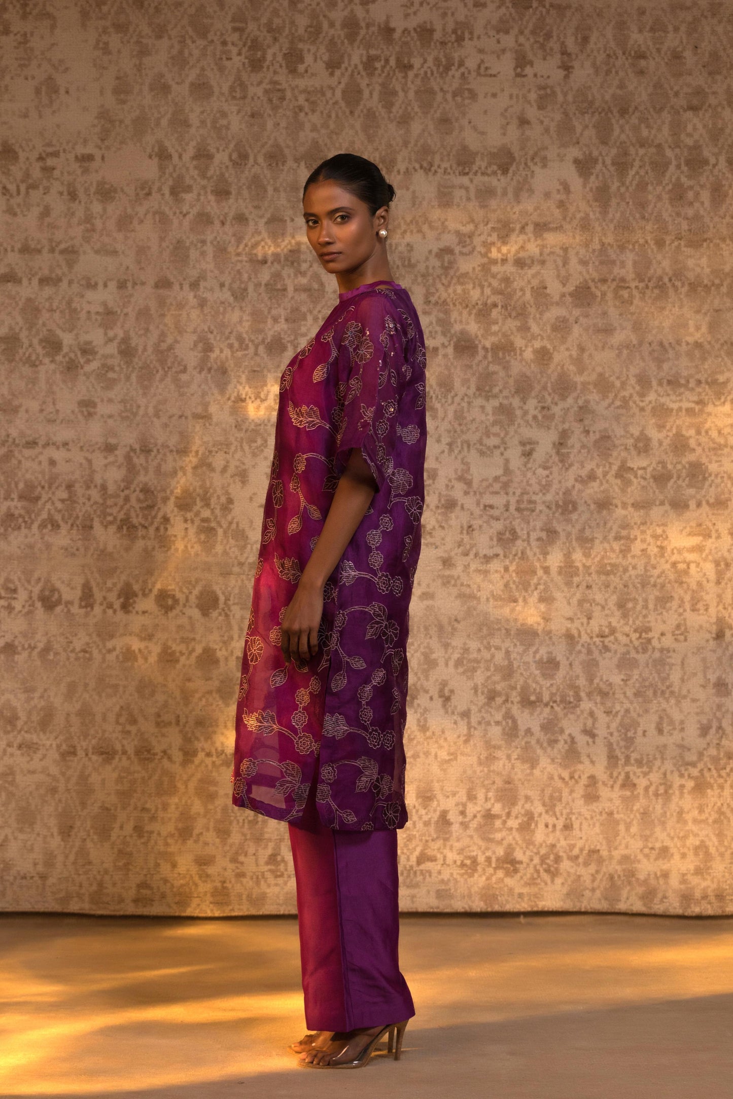TARAL PURE ORGANZA HALTER KURTA SET