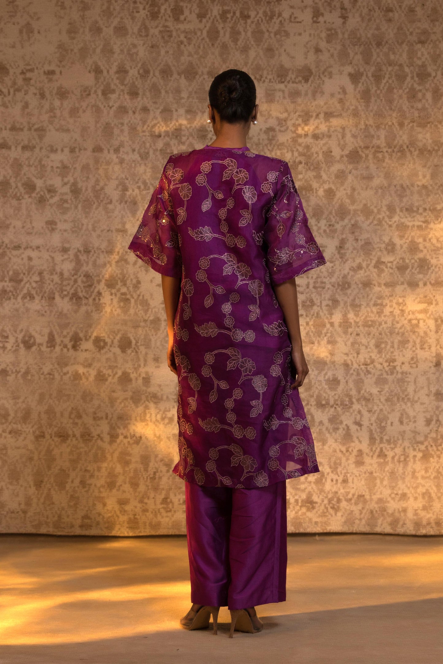 TARAL PURE ORGANZA HALTER KURTA SET