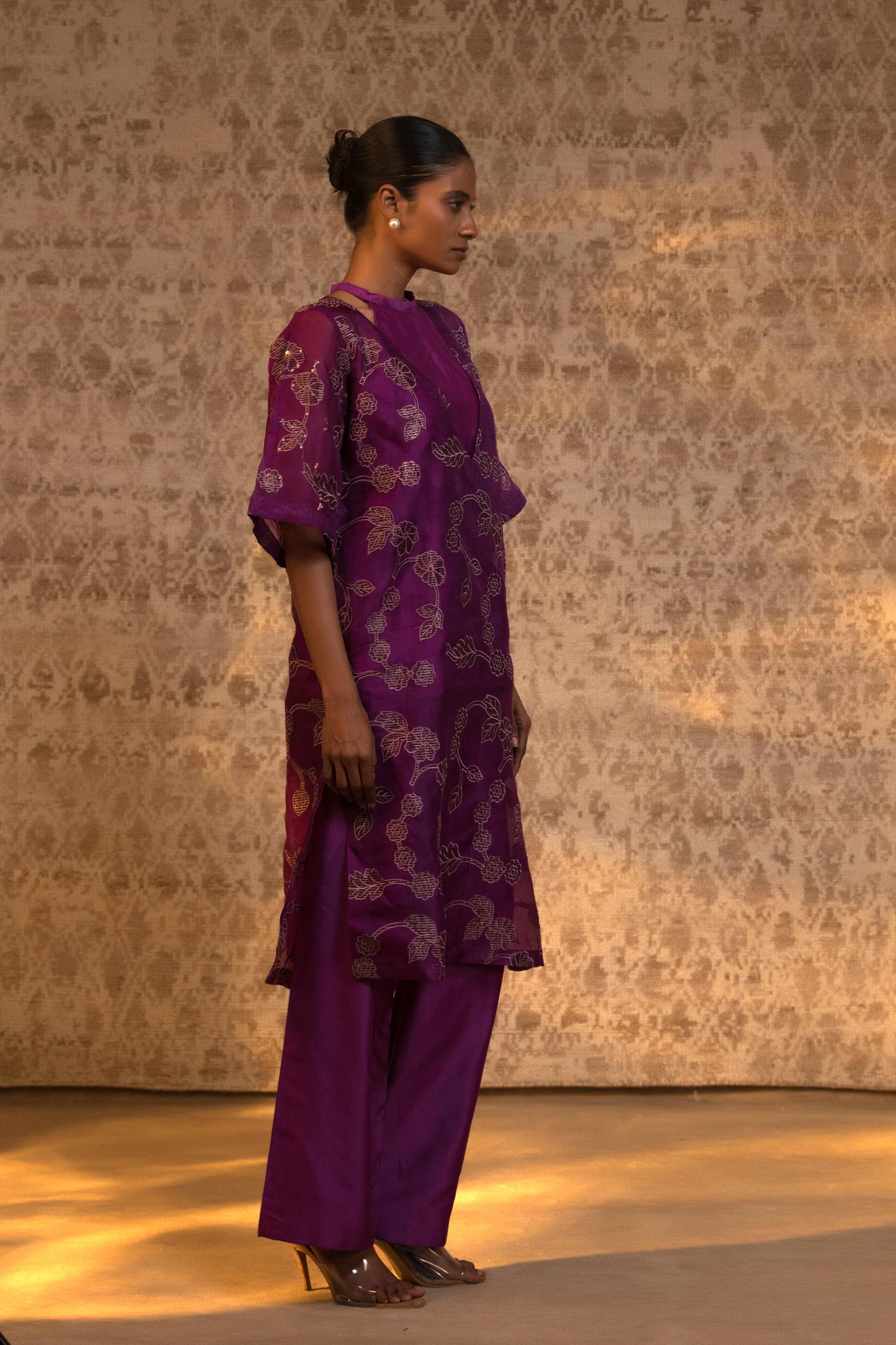 TARAL PURE ORGANZA HALTER KURTA SET