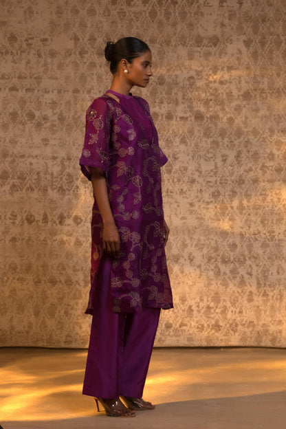TARAL PURE ORGANZA HALTER KURTA SET