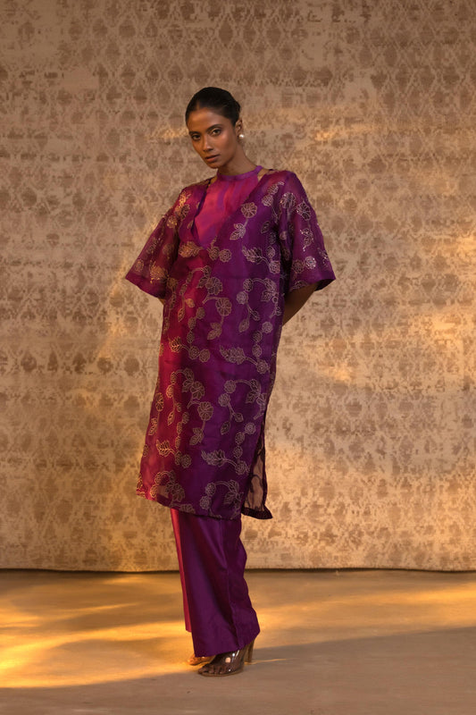 TARAL PURE ORGANZA HALTER KURTA SET