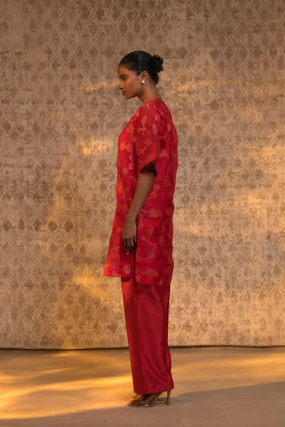 TARAL PURE ORGANZA HALTER KURTA SET