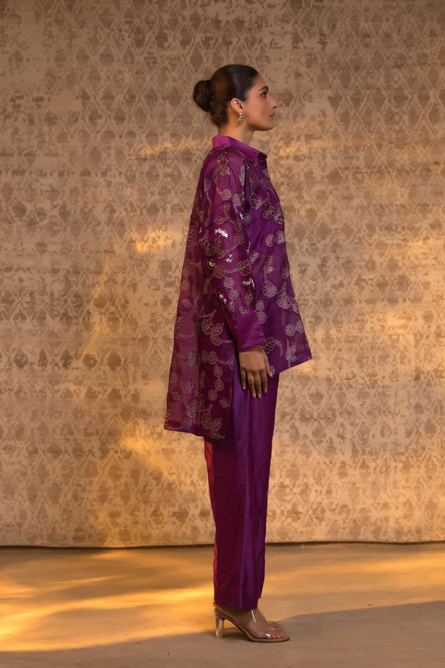TARAL PURE ORGANZA HIGH LOW SHIRT SET