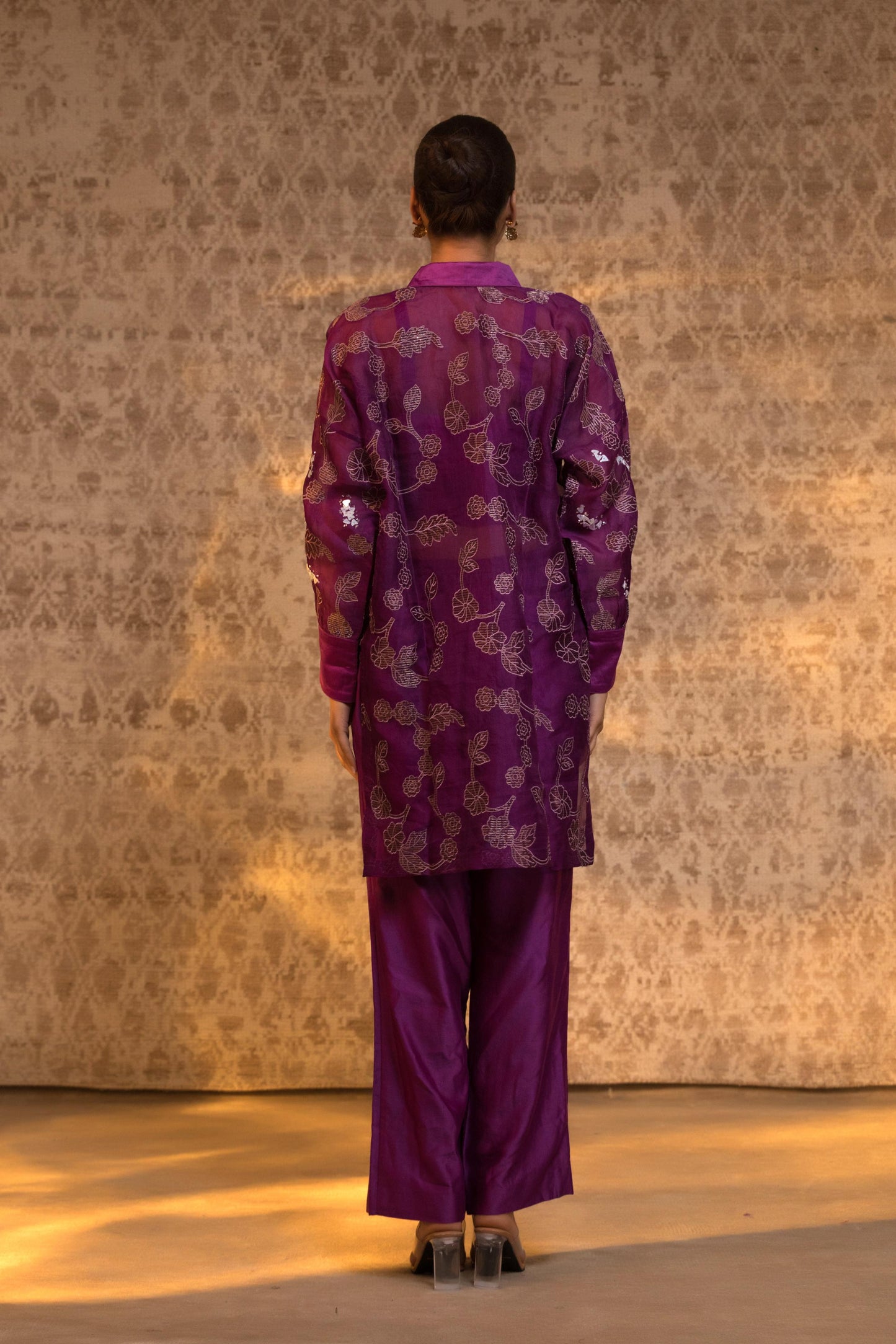 TARAL PURE ORGANZA HIGH LOW SHIRT SET