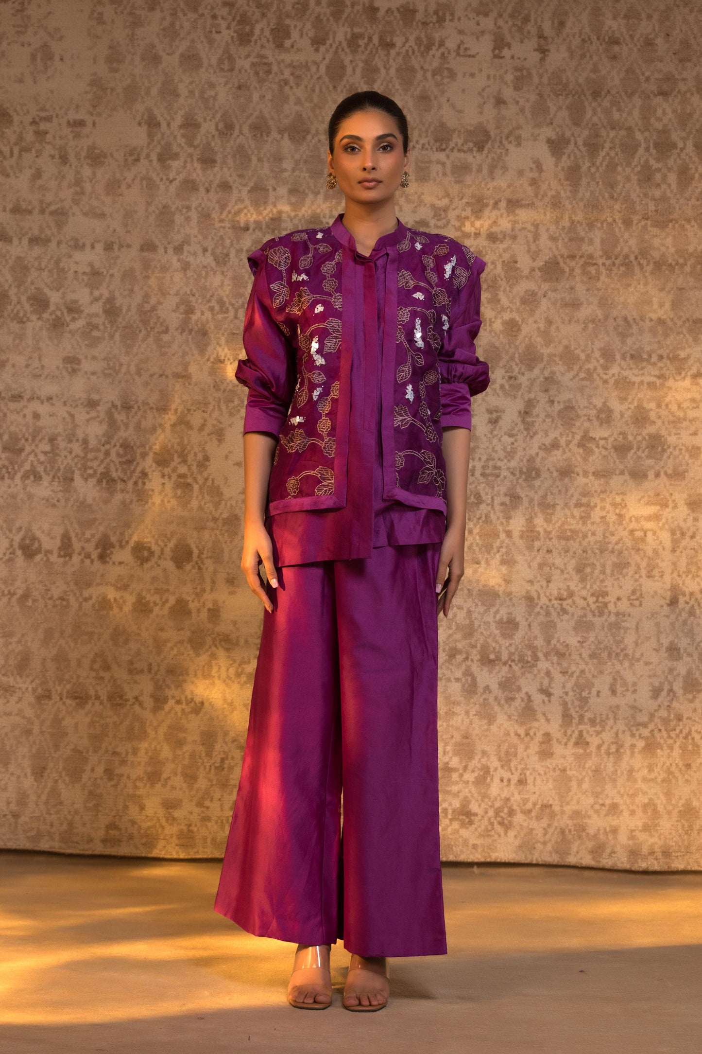 TARAL PURE ORGANZA JACKET STYLE COORD SET