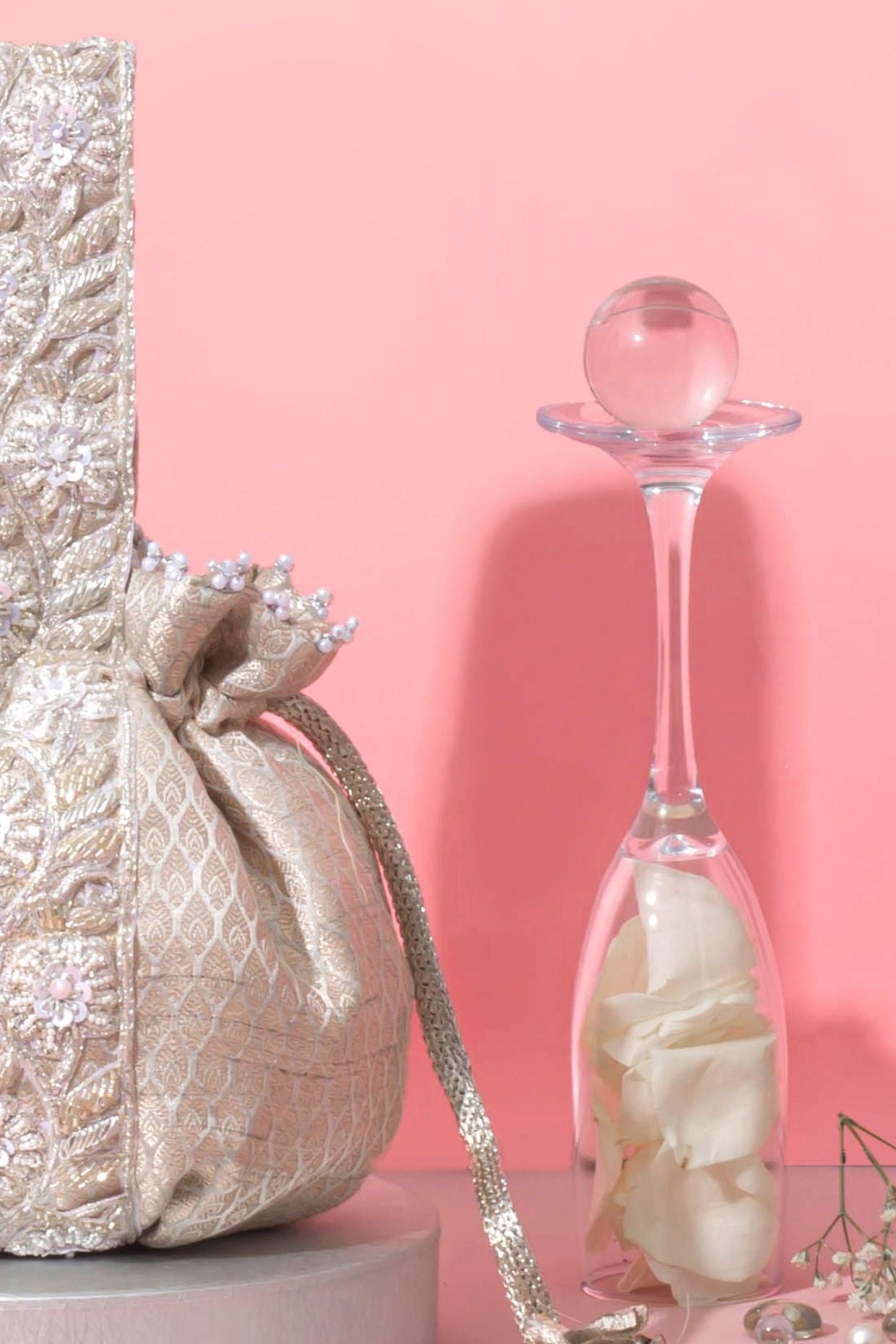TEJ ROUND POTLI - SILVER