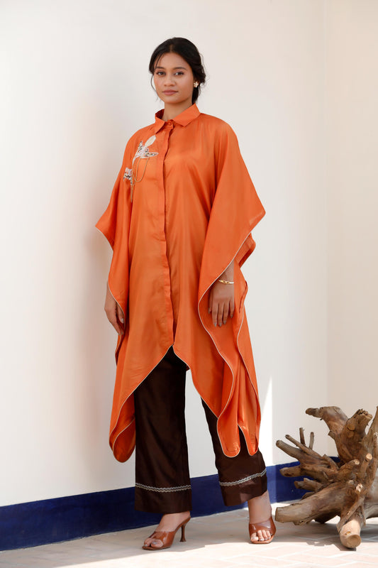 ORANGE & BROWN KURTA SET
