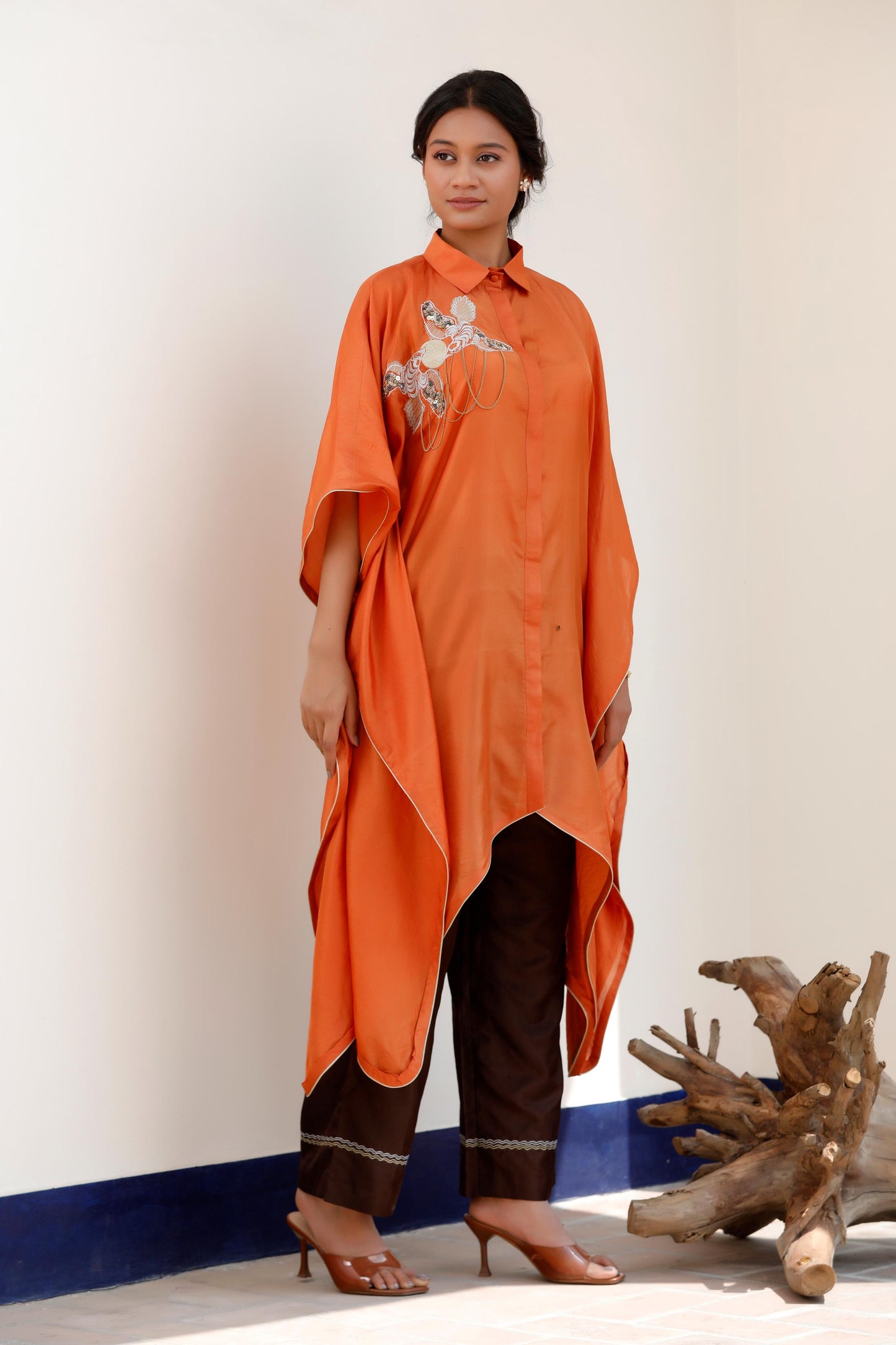 ORANGE & BROWN KURTA SET