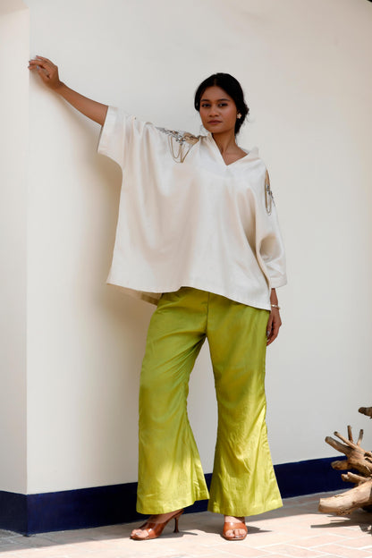 IVORY & GREEN PANT SET