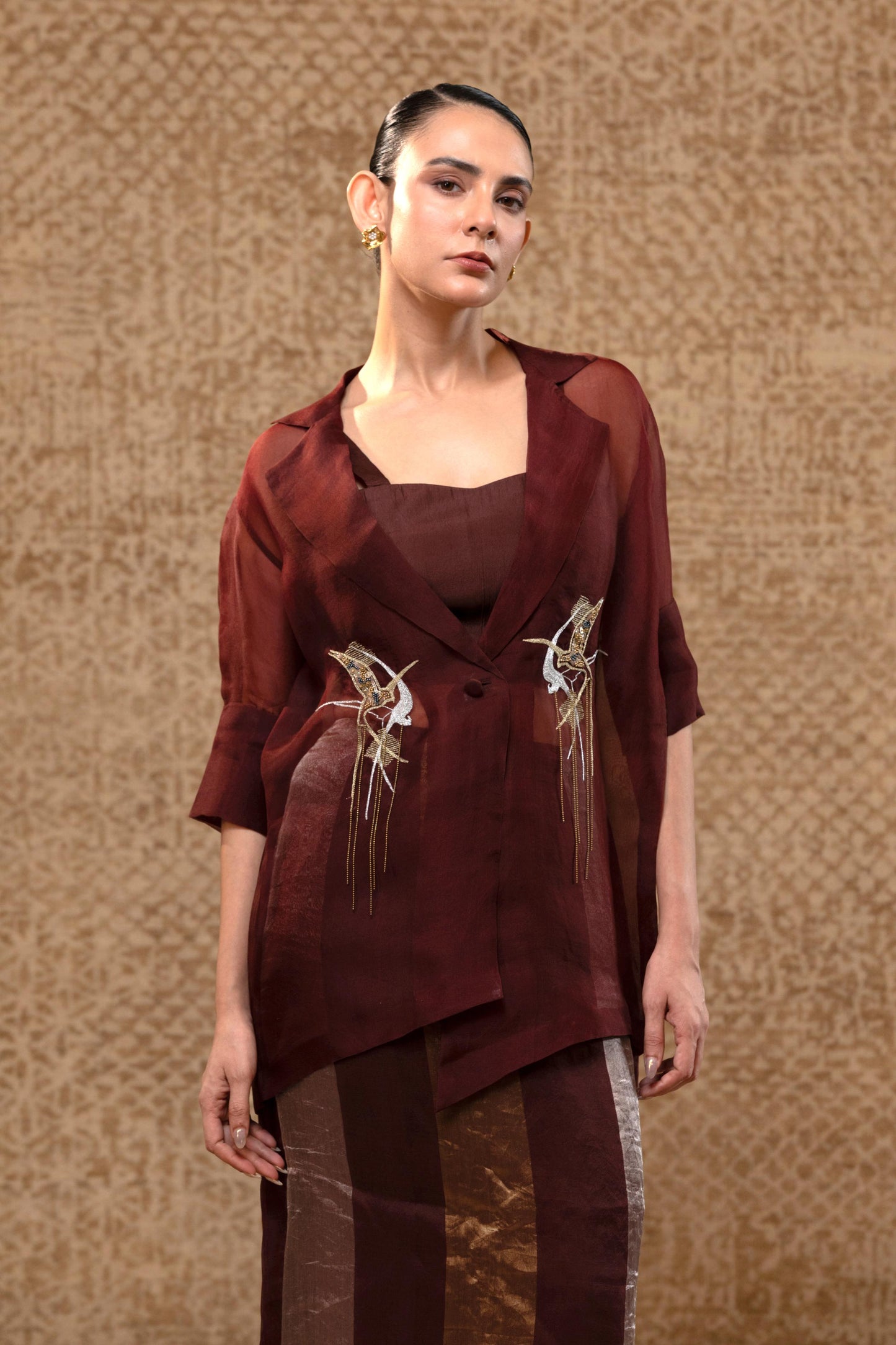 TINKA ORGANZA JACKETSET-BROWN