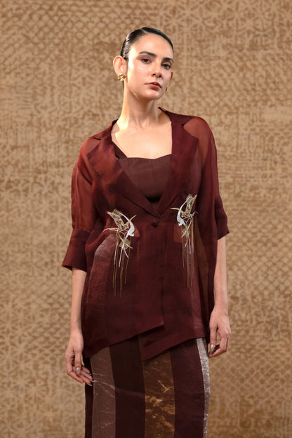 TINKA ORGANZA JACKETSET-BROWN