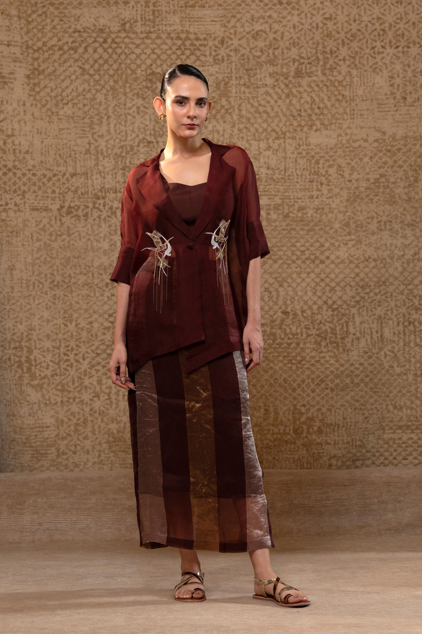 TINKA ORGANZA JACKETSET-BROWN