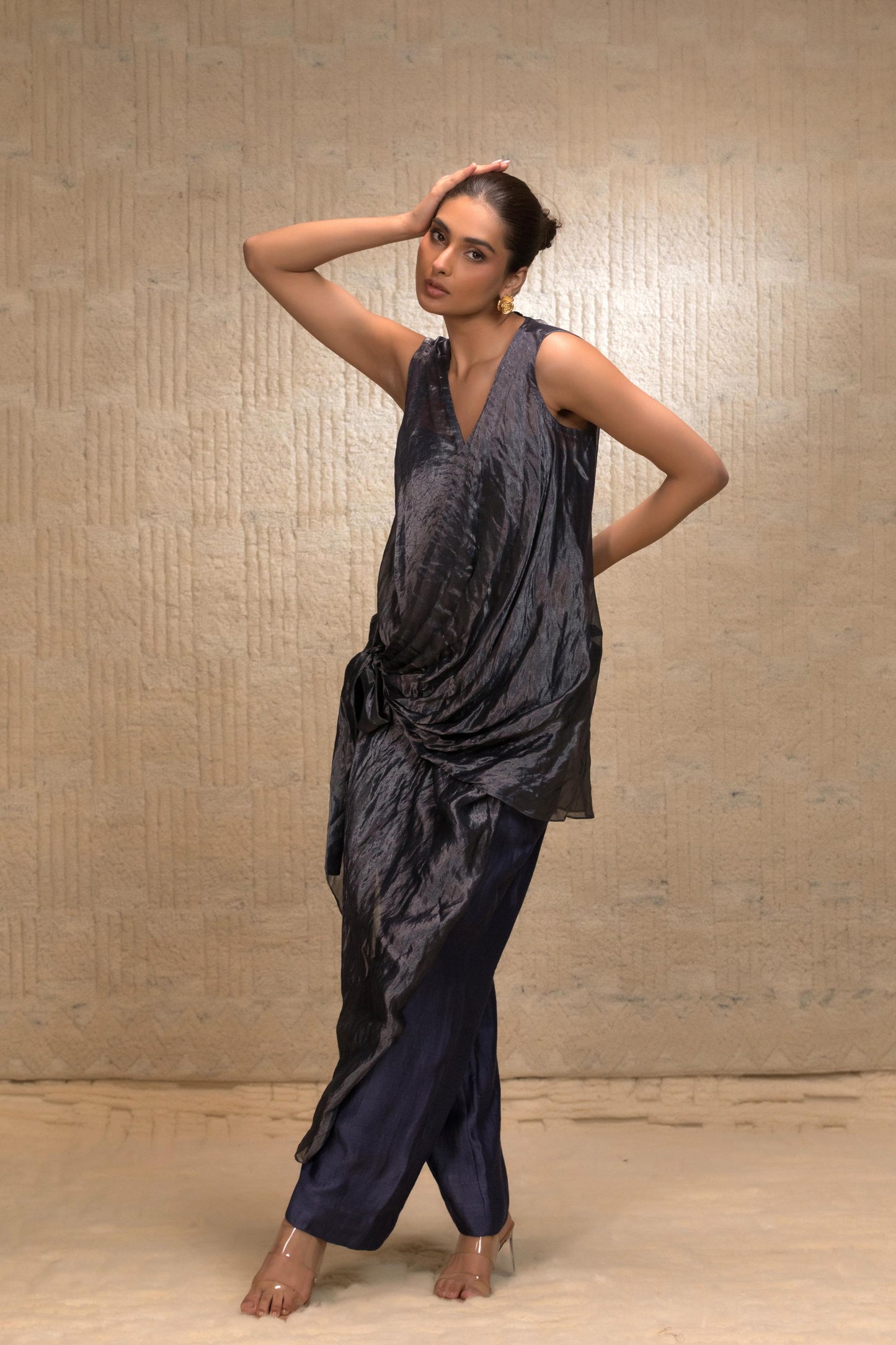 EEDA TISSUE DRAPED COORD SET