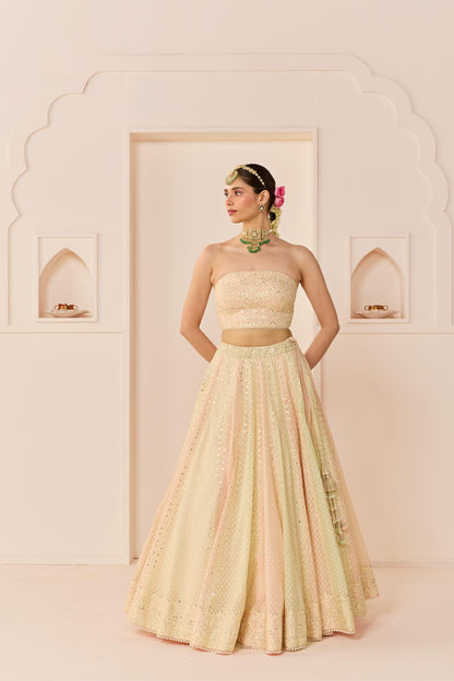 UMAIZA - CARNATION PINK  LEHENGA WITH BLOUSE AND DUPATTA