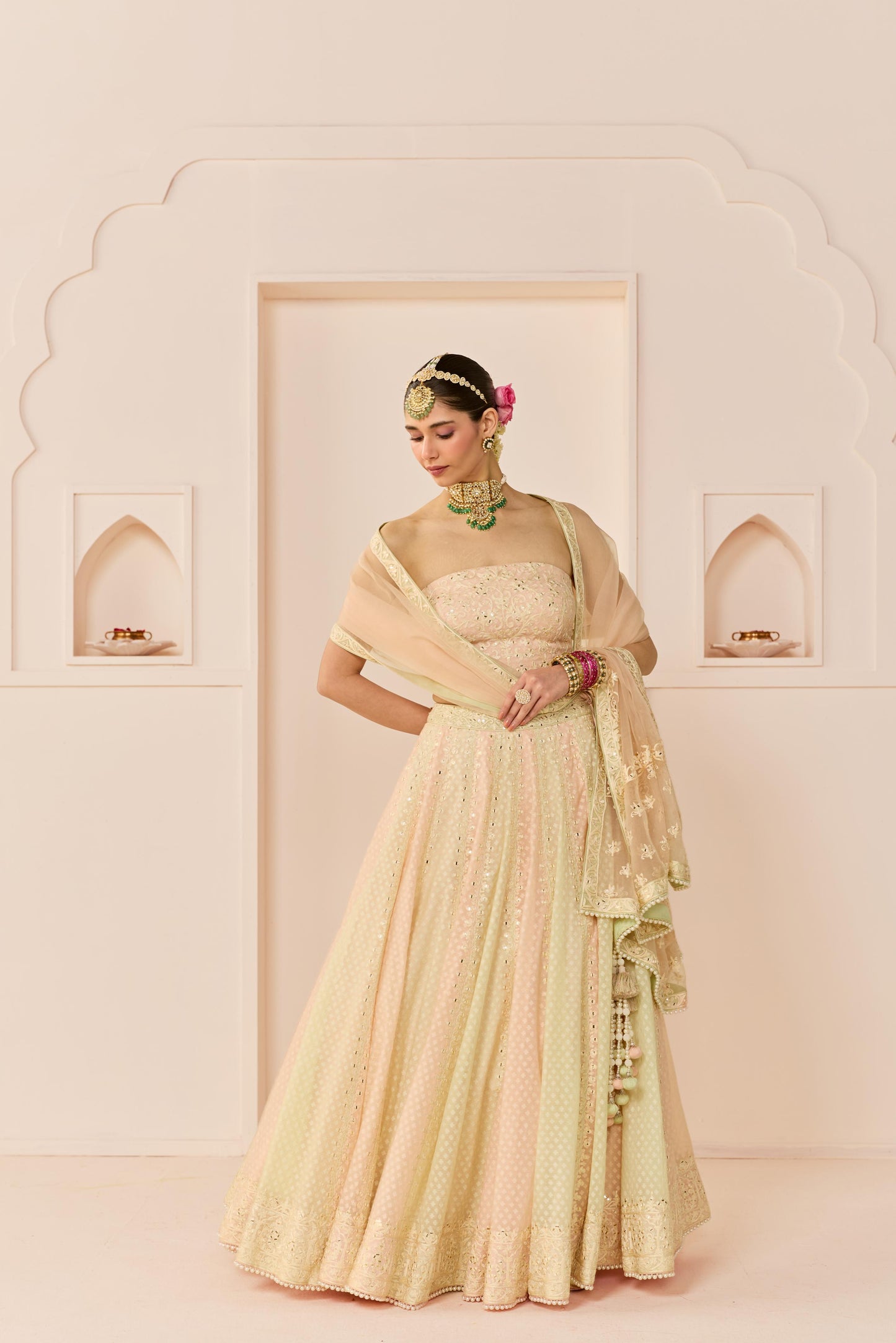 UMAIZA - CARNATION PINK  LEHENGA WITH BLOUSE AND DUPATTA