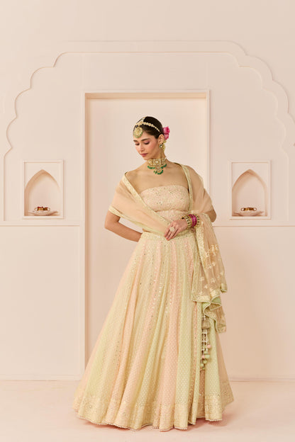 UMAIZA - CARNATION PINK  LEHENGA WITH BLOUSE AND DUPATTA