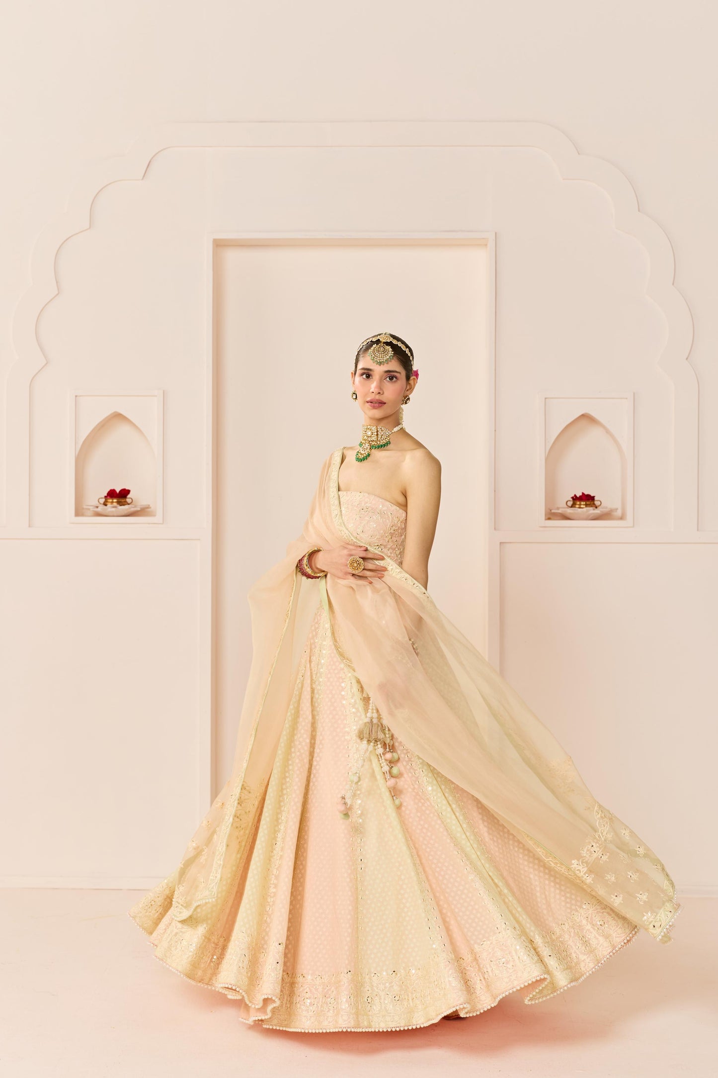 UMAIZA - CARNATION PINK  LEHENGA WITH BLOUSE AND DUPATTA