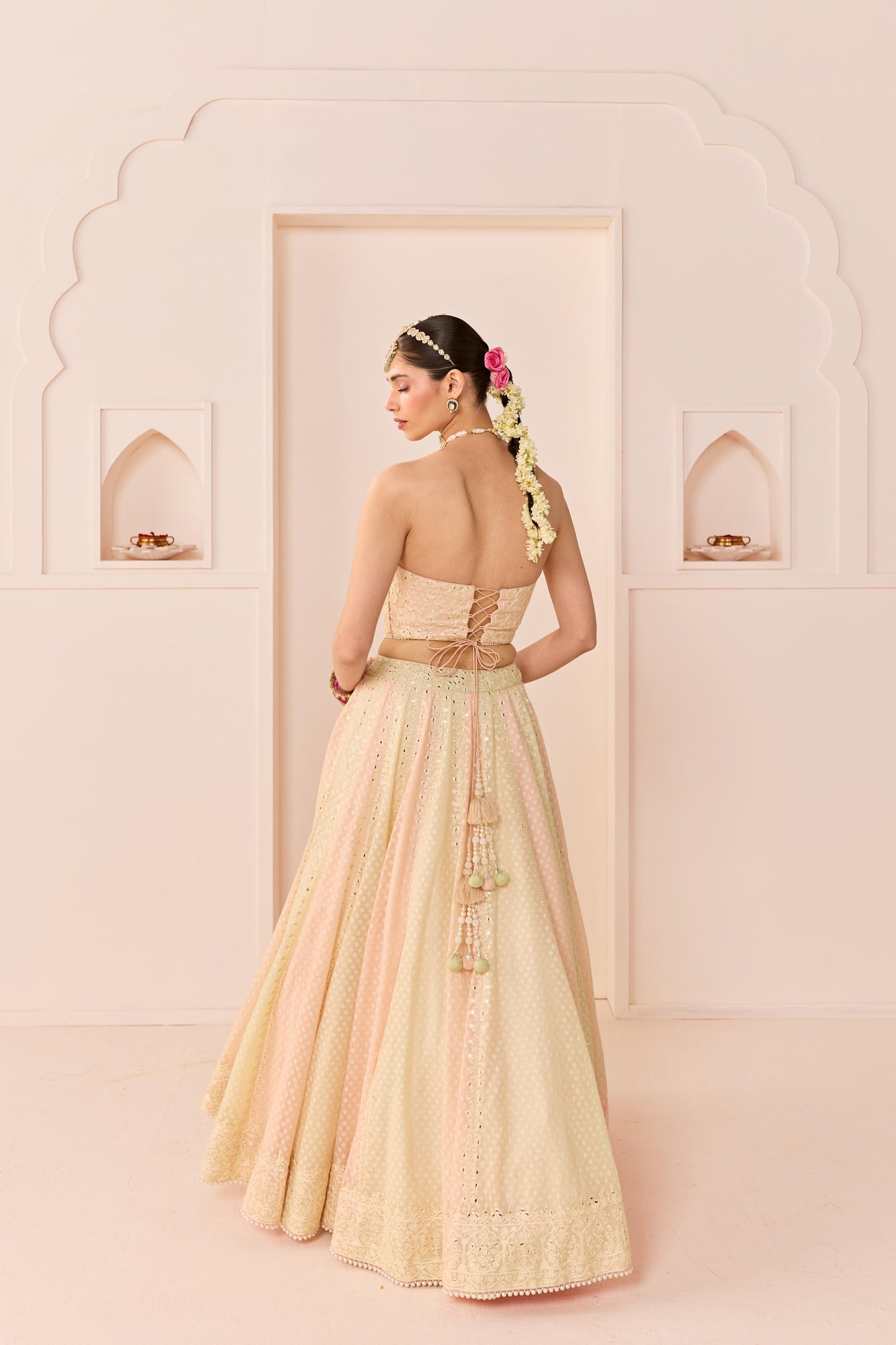 UMAIZA - CARNATION PINK  LEHENGA WITH BLOUSE AND DUPATTA