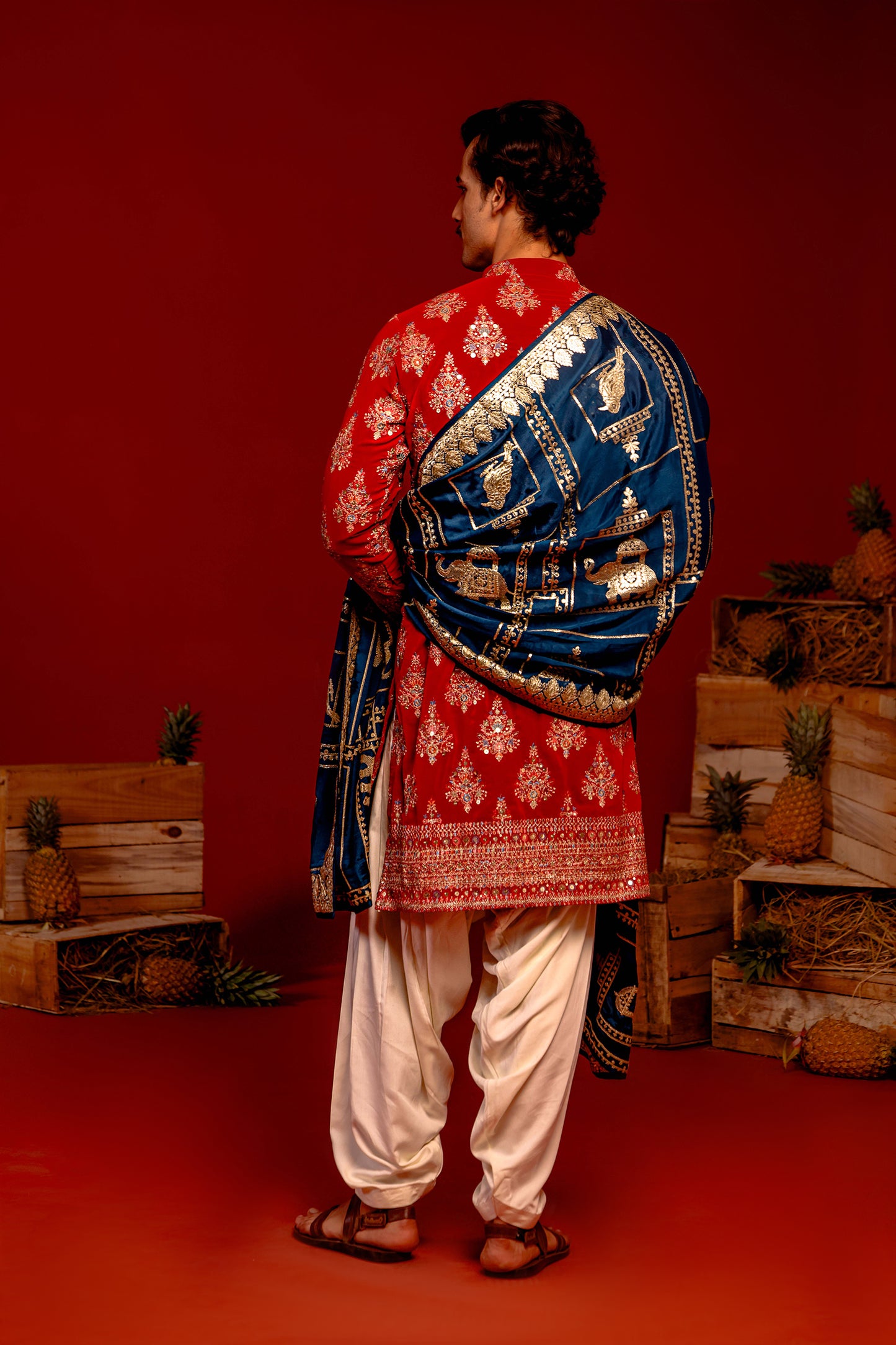 PRAVAR RED KURTA SET