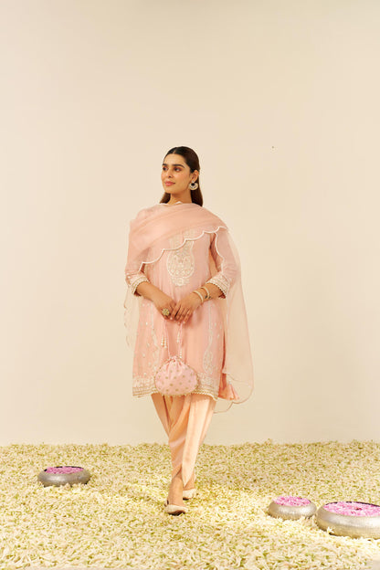 ZAHRA - SHORT KURTA WITH DHOTI AND DUPATTA