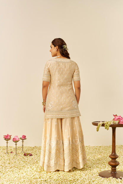 SAMEEHA - SHORT KURTA WITH SHARARA AND DUPATTA