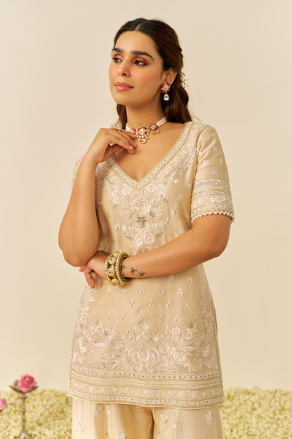 SAMEEHA - SHORT KURTA WITH SHARARA AND DUPATTA