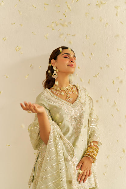 SAMEEHA - SHORT KURTA WITH SHARARA AND DUPATTA