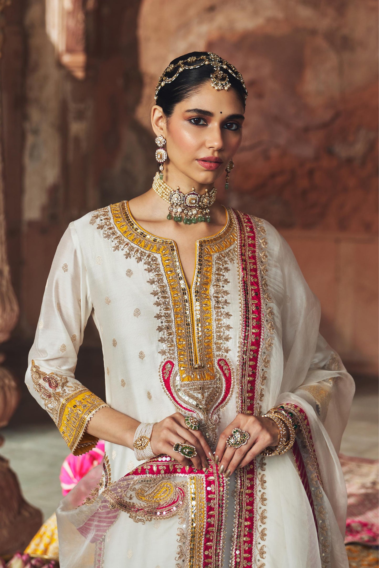 SUMAIRA - LONG KURTA WITH PALAZZO AND DUPATTA